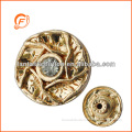 cameo design glass stone gold metal jeans buttons for jeans